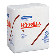 L20 Towels, 1/4 Fold, 4-Ply, 12.5 x 13, Unscented, White, 68/Pack, 12 Packs/Carton