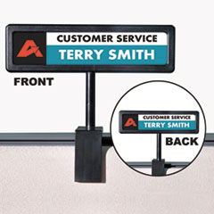 People Pointer Cubicle Sign, Plastic, 8.5 x 2, Black