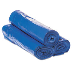 Draw-Tuff Institutional Draw-Tape Can Liners, 30 gal, 1 mil, 30.5" x 40", Blue, 25 Bags/Roll, 8 Rolls/Carton