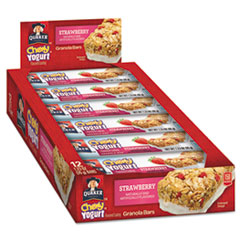 Chewy Yogurt Granola Bars, 1.23 oz Bar, Strawberry, 12/Box