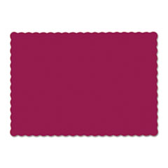 Solid Color Scalloped Edge Placemats, 9.5 x 13.5, Burgundy, 1,000/Carton