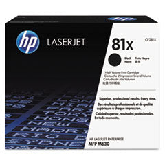 HP 81X, (CF281X) High-Yield Black Original LaserJet Toner Cartridge