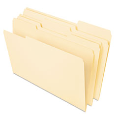 Deluxe Heavyweight File Folders, 1/3-Cut Tabs: Assorted, Letter Size, 0.75" Expansion, Manila, 50/Pack