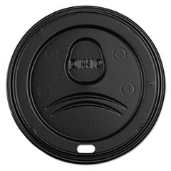 Sip-Through Dome Hot Drink Lids, Fits 20 oz to 24 oz Cups, Black, 100/Pack, 10 Packs/Carton