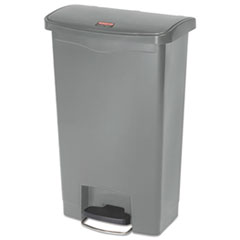 Streamline Resin Step-On Container, Front Step Style, 13 gal, Polyethylene, Gray