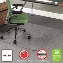 RollaMat Frequent Use Chair Mat, Medium Pile Carpet, Flat, 46 x 60, Rectangle, Clear