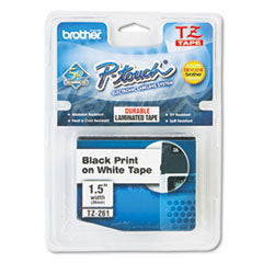 TZe Standard Adhesive Laminated Labeling Tape, 1.4" x 26.2 ft, Black on White