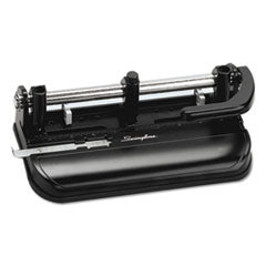 32-Sheet Lever Handle Heavy-Duty Two- to Seven-Hole Punch, 9/32" Holes, Black