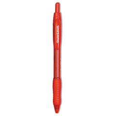 Profile Ballpoint Pen, Retractable, Bold 1.4 mm, Red Ink, Translucent Red Barrel, Dozen