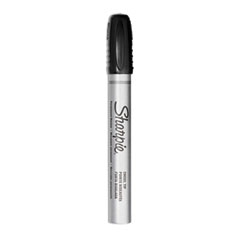 Durable Metal Barrel Permanent Marker, Broad Chisel Tip, Black