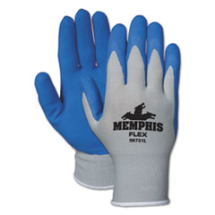 Memphis Flex Seamless Nylon Knit Gloves, X-Large, Blue/Gray, Pair