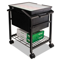 Heavy-Duty File Shuttle, Metal, 1 Shelf, 17.13" x 14.25" x 20", Black