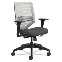 Solve Series ReActiv Back Task Chair, Supports Up to 300 lb, 18" to 23" Seat Height, Ink Seat, Titanium Back, Black Base