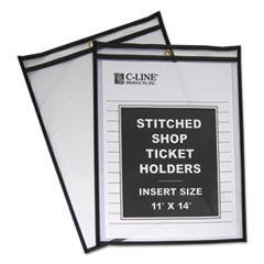 Shop Ticket Holders, Stitched, Both Sides Clear, 75 Sheets, 11 x 14, 25/Box