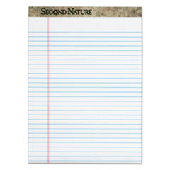 Second Nature Recycled Ruled Pads, Wide/Legal Rule, 50 White 8.5 x 11.75 Sheets, Dozen