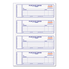 Purchase Order Book, 5 Lines, Two-Part Carbonless, 7 x 2.75, 4 Forms/Sheet, 400 Forms Total