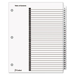 OneStep Printable Table of Contents and Dividers, 31-Tab, 1 to 31, 11 x 8.5, White, White Tabs, 1 Set