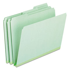 Pressboard Expanding File Folders, 1/3-Cut Tabs: Assorted, Letter Size, 1" Expansion, Green, 25/Box