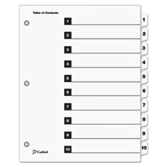 OneStep Printable Table of Contents and Dividers, 10-Tab, 1 to 10, 11 x 8.5, White, White Tabs, 1 Set