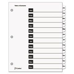 OneStep Printable Table of Contents and Dividers, 12-Tab, Jan. to Dec., 11 x 8.5, White, White Tabs, 1 Set