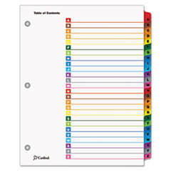 OneStep Printable Table of Contents and Dividers, 26-Tab, A to Z, 11 x 8.5, White, Assorted Tabs, 1 Set