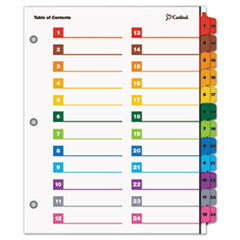 OneStep Printable Table of Contents and Dividers - Double Column, 24-Tab, 1 to 24, 11 x 8.5, White, 1 Set