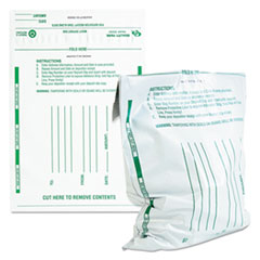 Poly Night Deposit Bags with Tear-Off Receipt, 10 x 13, White, 100/Pack