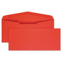 Colored Envelope, #10, Commercial Flap, Gummed Closure, 4.13 x 9.5, Red, 25/Pack