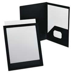 ViewFolio Polypropylene Portfolio, 100-Sheet Capacity, 11 x 8.5, Clear/Black