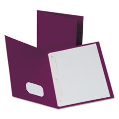 Twin-Pocket Folders with 3 Fasteners, 0.5" Capacity, 11 x 8.5, Burgundy, 25/Box