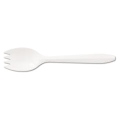 Mediumweight Polypropylene Cutlery, Spork, White, 1000/Carton