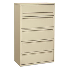 Brigade 700 Series Lateral File, 4 Legal/Letter-Size File Drawers, 1 File Shelf, 1 Post Shelf, Putty, 42" x 18" x 64.25"