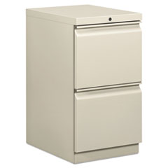 Brigade Mobile Pedestal, Left or Right, 2 Letter-Size File Drawers, Light Gray, 15" x 19.88" x 28"