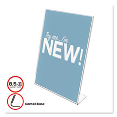 Classic Image Slanted Sign Holder, Portrait, 8.5 x 11 Insert, Clear