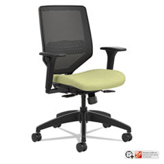 Solve Series Mesh Back Task Chair, Supports Up to 300 lb, 16" to 22" Seat Height, Meadow Seat, Black Back/Base