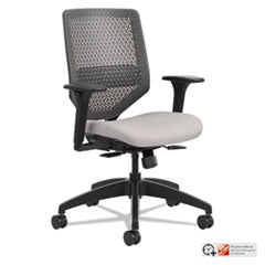 Solve Series ReActiv Back Task Chair, Supports Up to 300 lb, 18" to 23" Seat Height, Sterling Seat, Charcoal Back, Black Base