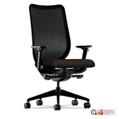 Nucleus Series Work Chair, ilira-Stretch M4 Back, Supports 300 lb, 17" to 21.5" Seat Height, Espresso Seat, Black Back/Base