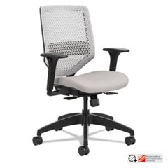 Solve Series ReActiv Back Task Chair, Supports Up to 300 lb, 18" to 23" Seat Height, Sterling Seat, Titanium Back, Black Base