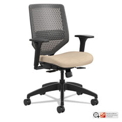 Solve Series ReActiv Back Task Chair, Supports Up to 300 lb, 18" to 23" Seat Height, Putty Seat, Black Back/Base