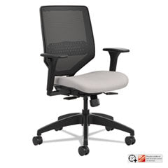 Solve Series Mesh Back Task Chair, Supports Up to 300 lb, 16" to 22" Seat Height, Sterling Seat, Black Back/Base