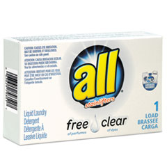 Free Clear HE Liquid Laundry Detergent, Unscented, 1.6 oz Vend-Box, 100/Carton