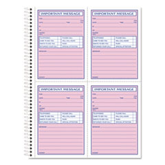 Telephone Message Book with Fax/Mobile Section, Two-Part Carbonless, 3.88 x 5.5, 4 Forms/Sheet, 400 Forms Total