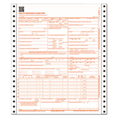 CMS Health Insurance Claim Form, Three-Part Carbonless, 9.5 x 11, 100 Forms Total