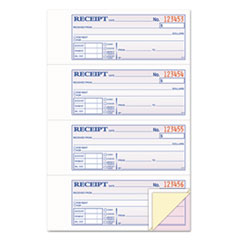 Money and Rent Receipt Book, Account + Payment Sections, Three-Part Carbonless, 7.13 x 2.75, 4 Forms/Sheet, 100 Forms Total