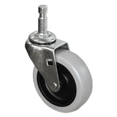 Mop Bucket/Wringer Replacement Caster, Grip Ring Type C Stem, 3" Wheel, Black/Gray/Silver