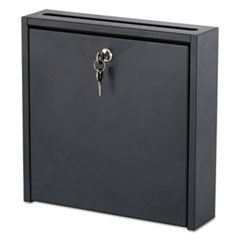 Wall-Mountable Interoffice Mailbox, 12 x 3 x 12, Black