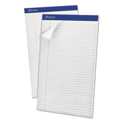 Perforated Writing Pads, Wide/Legal Rule, 50 White 8.5 x 14 Sheets, Dozen