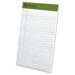 Earthwise by Ampad Recycled Paper Legal Pads, Wide/Legal Rule, 40 White 5 x 8 Sheets, 6/Pack