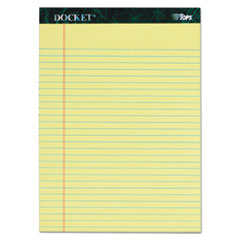 Docket Ruled Perforated Pads, Wide/Legal Rule, 50 Canary-Yellow 8.5 x 11.75 Sheets, 6/Pack