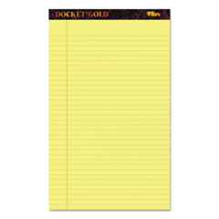 Docket Gold Ruled Perforated Pads, Wide/Legal Rule, 50 Canary-Yellow 8.5 x 14 Sheets, 12/Pack